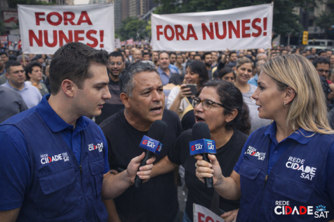 Protesto contra tarifa de ônibus toma ruas de São Paulo  “Fora Nunes” marca manifestação contra reajuste do transporte público